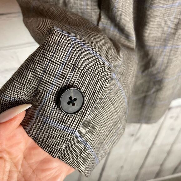 DKNY Double -Breasted Blazer Gray/Brown Wool Size 10 - Picture 10 of 14